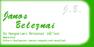 janos beleznai business card